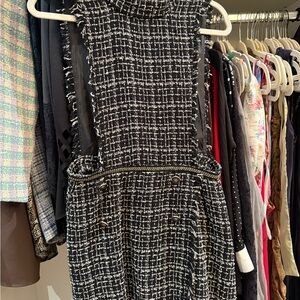 Zara Black and White Tweed Dress
